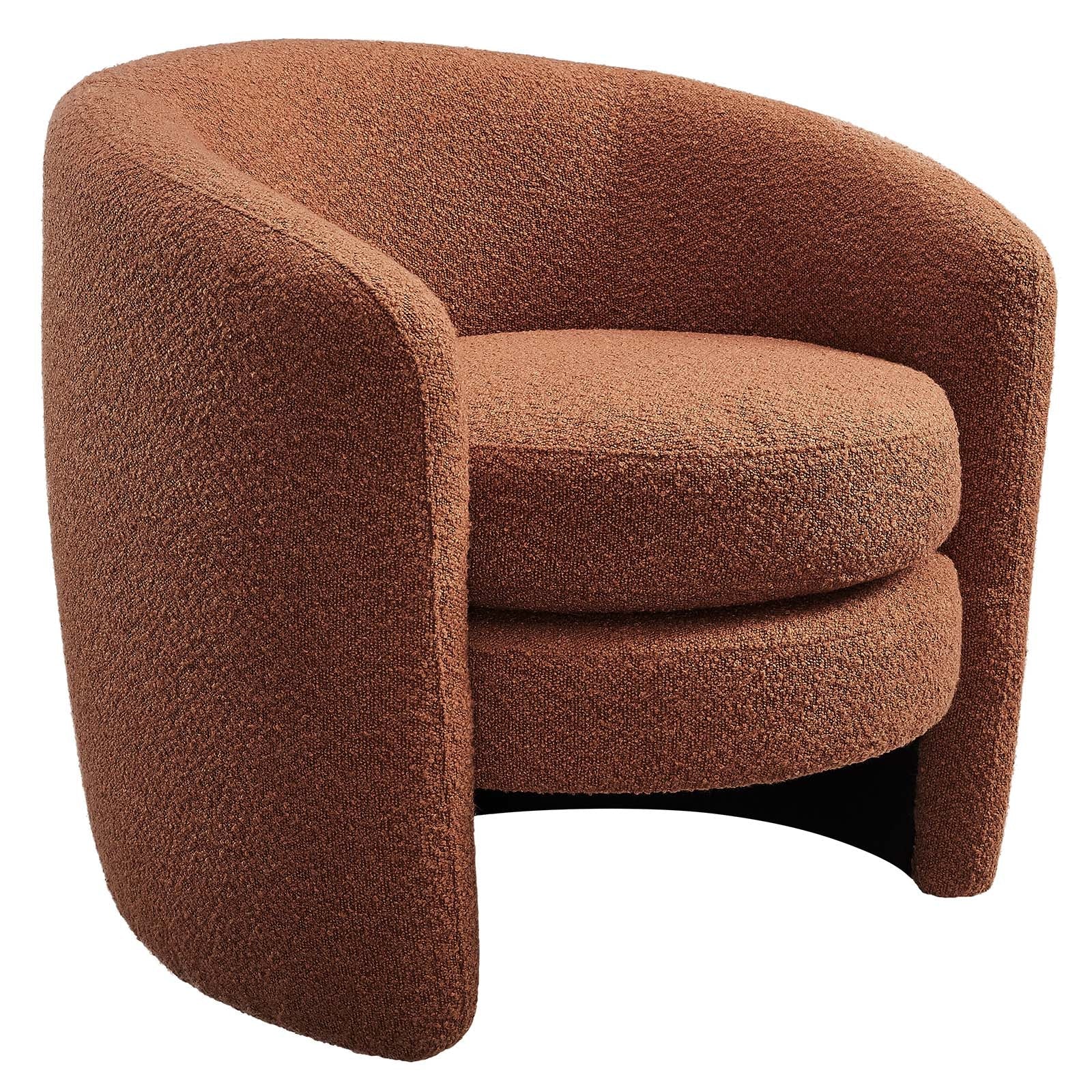 Affinity Upholstered Boucle Fabric Curved Back Armchair - Elite Maison