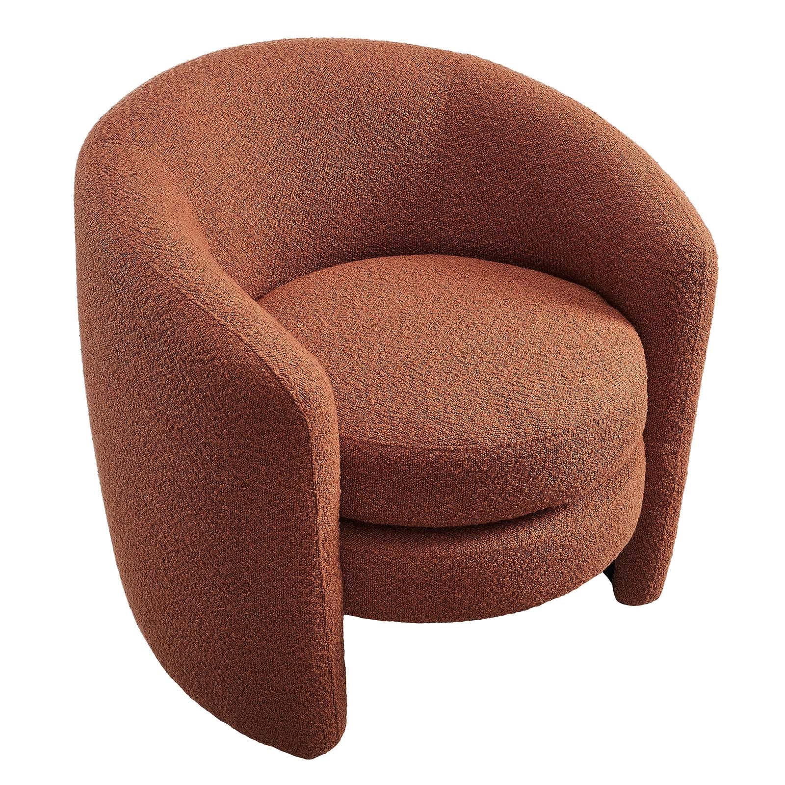 Affinity Upholstered Boucle Fabric Curved Back Armchair - Elite Maison