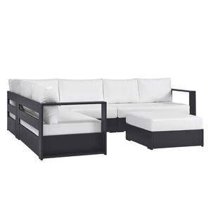 Tahoe Outdoor Patio Powder-Coated Aluminum 5-Piece Sectional Sofa Set - Elite Maison