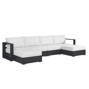 Tahoe Outdoor Patio Powder-Coated Aluminum 4-Piece Sectional Sofa Set - Elite Maison