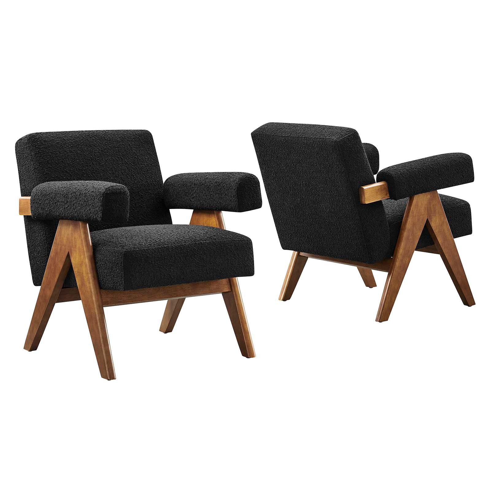 Lyra Boucle Fabric Armchair-Set of 2 - Elite Maison