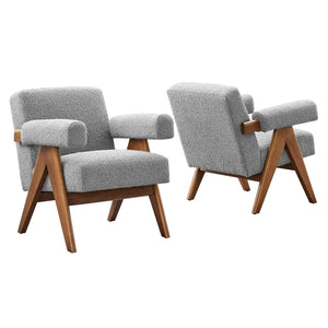 Lyra Boucle Fabric Armchair-Set of 2 - Elite Maison