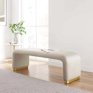 Koda Performance Velvet Waterfall Long Bench - Elite Maison