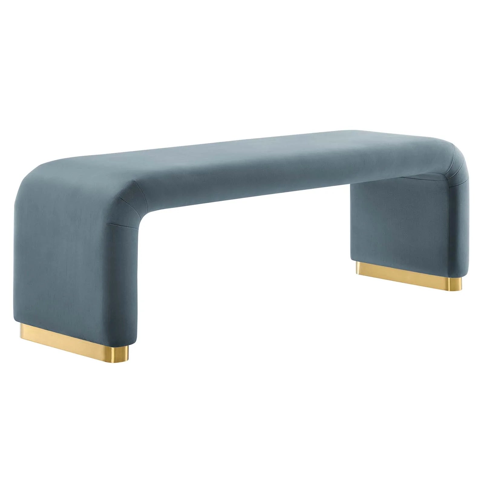 Koda Performance Velvet Waterfall Long Bench - Elite Maison