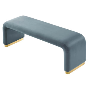 Koda Performance Velvet Waterfall Long Bench - Elite Maison