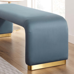 Koda Performance Velvet Waterfall Long Bench - Elite Maison