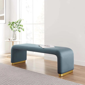 Koda Performance Velvet Waterfall Long Bench - Elite Maison