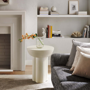 Caspian Round Concrete Side Table - Elite Maison