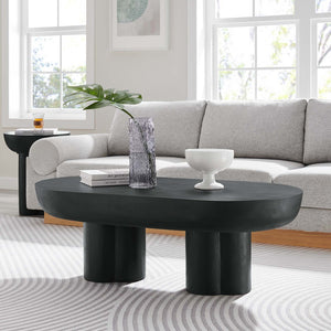 Caspian Oval Concrete Coffee Table - Elite Maison