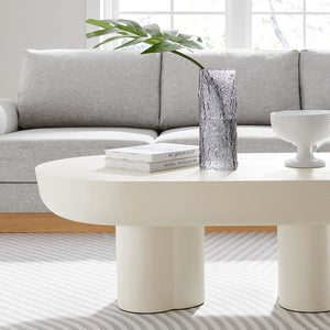 Caspian Oval Concrete Coffee Table - Elite Maison