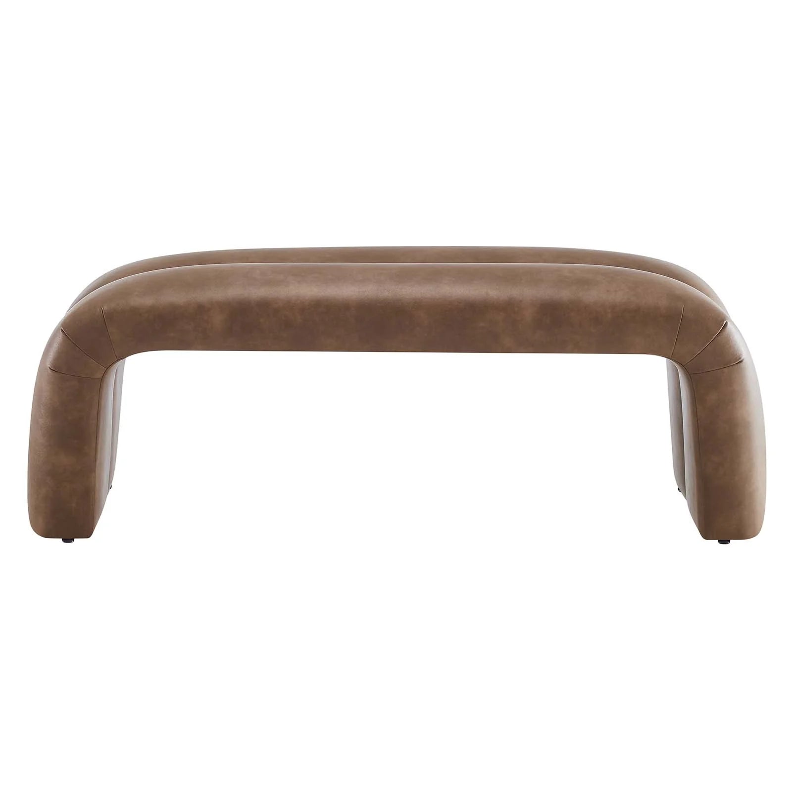 Dax 50.5" Vegan Leather Upholstered Accent Bench - Elite Maison