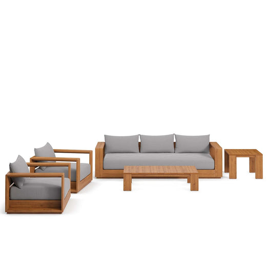 Tahoe Outdoor Patio Acacia Wood 5-Piece Furniture Set - Elite Maison