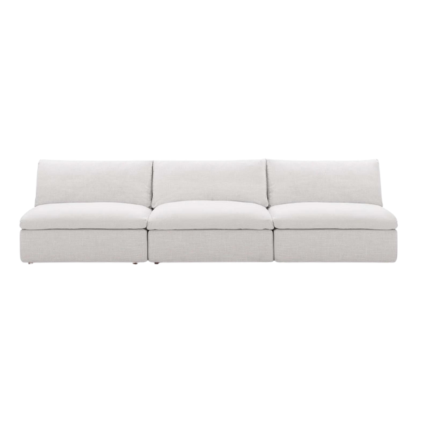 Commix Down Filled Overstuffed 3-Piece Armless Sectional Sofa