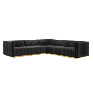 Carla Channel Tufted Performance Velvet Sectional