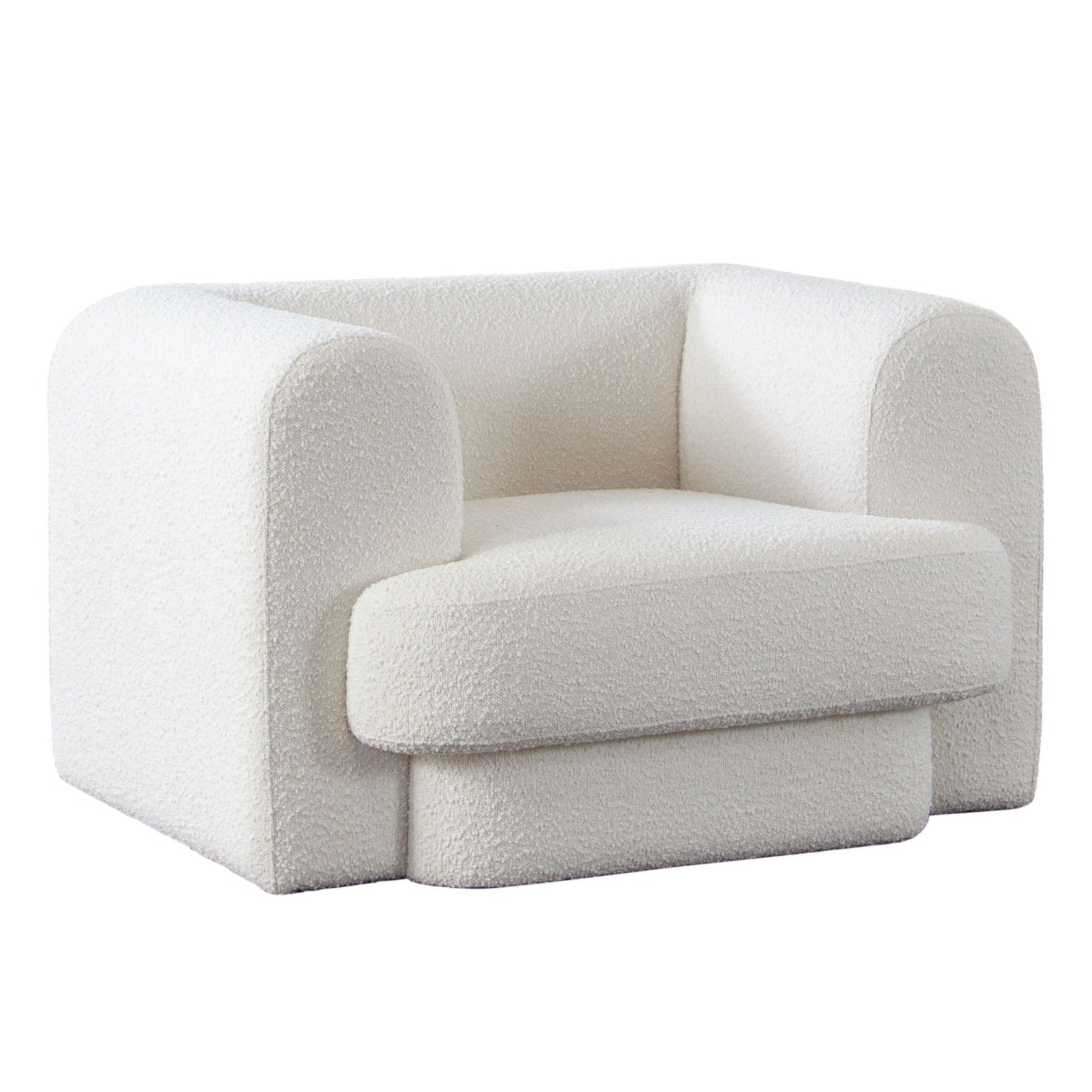 Form Chair in Ivory Boucle Fabric - Elite Maison