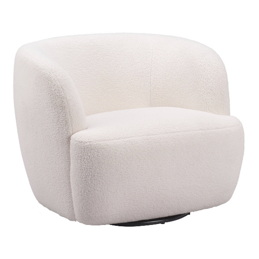 Govan Swivel Chair Ivory - Elite Maison