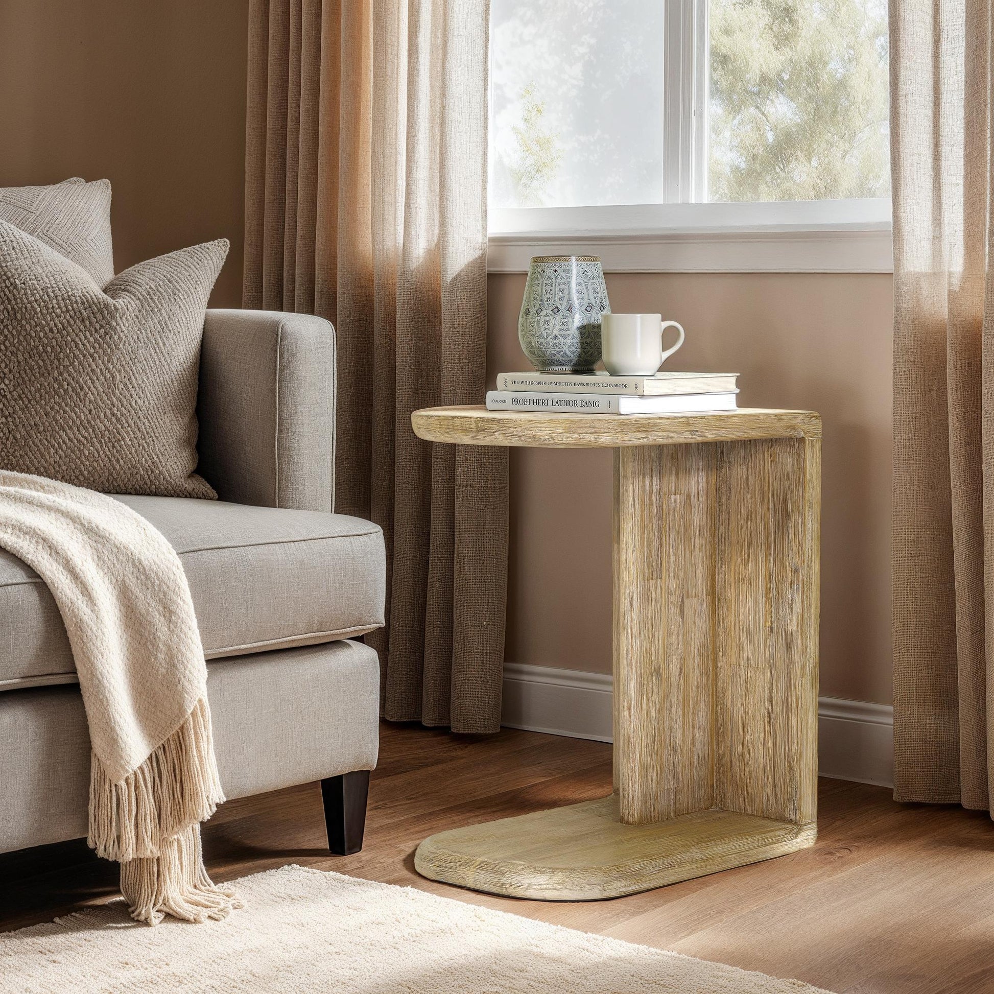 Lucca C-Shaped Side Table - Elite Maison
