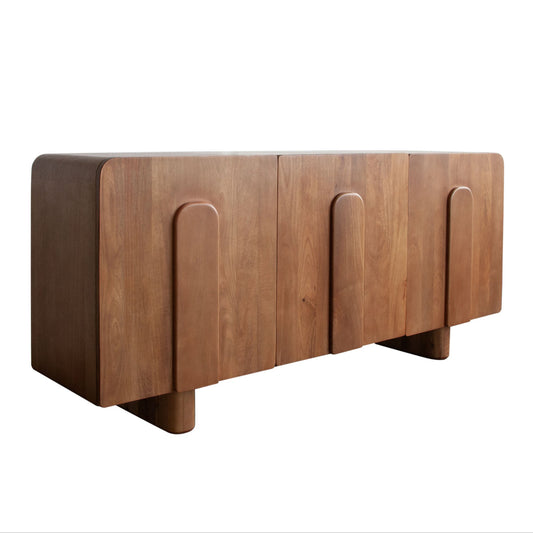 Indigo 72" Sideboard | Modern Architectural Ashe & Honey Wood Buffet