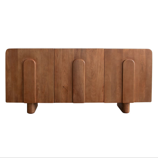 Indigo 72" Sideboard | Modern Architectural Ashe & Honey Wood Buffet