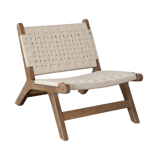 Chauvé Walnut Accent Chair | Caramel Walnut & Hand-Woven Natural Rope