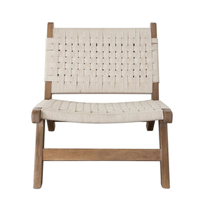Chauvé Walnut Accent Chair | Caramel Walnut & Hand-Woven Natural Rope