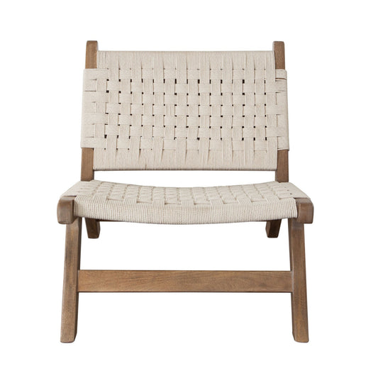 Chauvé Walnut Accent Chair | Caramel Walnut & Hand-Woven Natural Rope