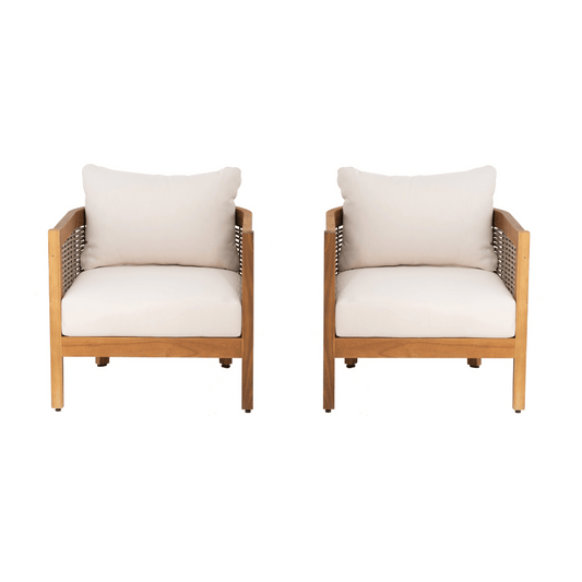 St Lucia Brown Club Chairs Set of 2