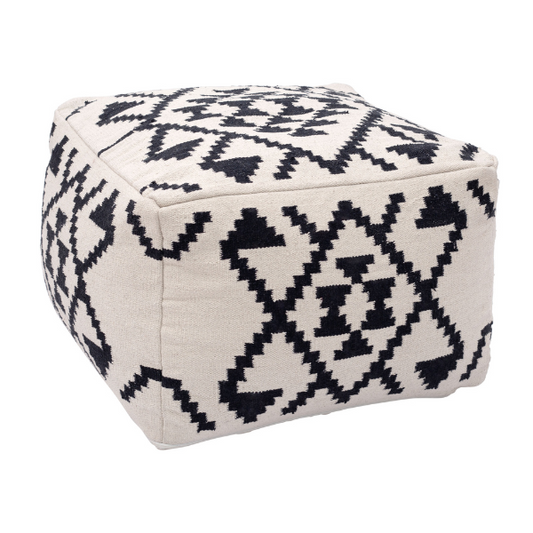 Lizardo Ottoman Beige & Black - Elite Maison