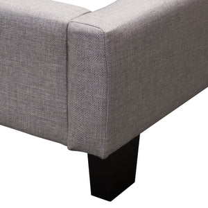 Madison Ave Tufted Wing Bed in Light Grey Button Tufted Fabric - Elite Maison