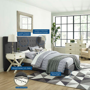 Sierra Upholstered Fabric Platform Bed - Elite Maison