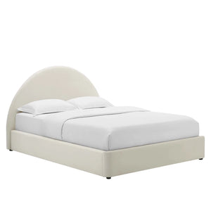 Resort Performance Velvet Arched Round Platform Bed - Elite Maison