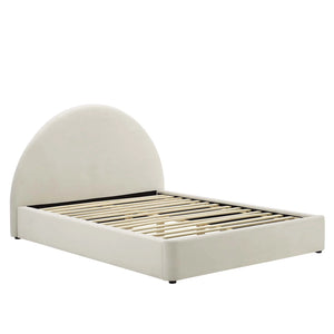 Resort Performance Velvet Arched Round Platform Bed - Elite Maison