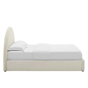 Resort Performance Velvet Arched Round Platform Bed - Elite Maison