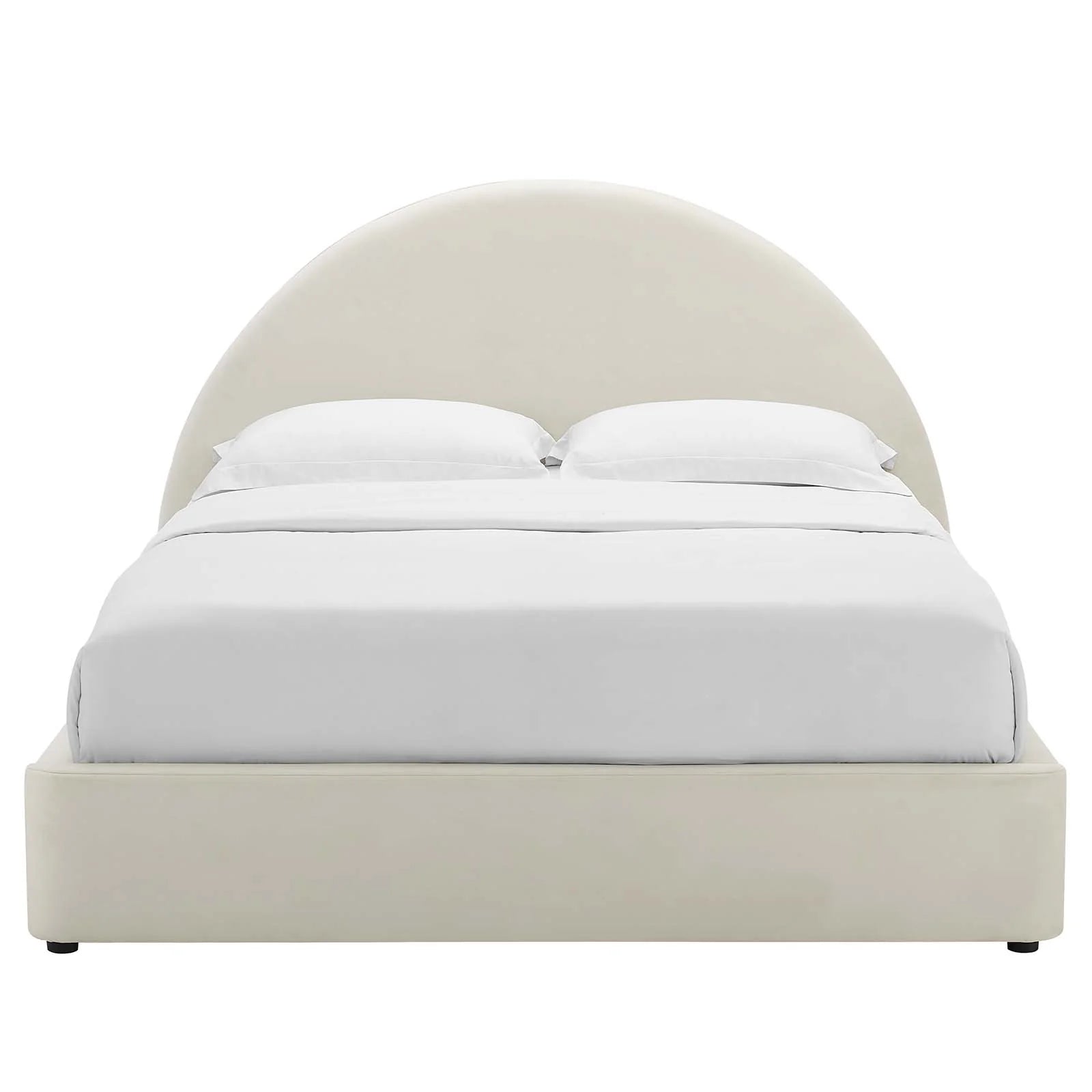 Resort Performance Velvet Arched Round Platform Bed - Elite Maison