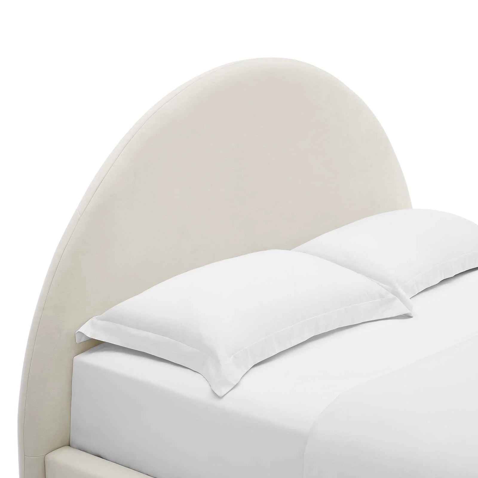 Resort Performance Velvet Arched Round Platform Bed - Elite Maison