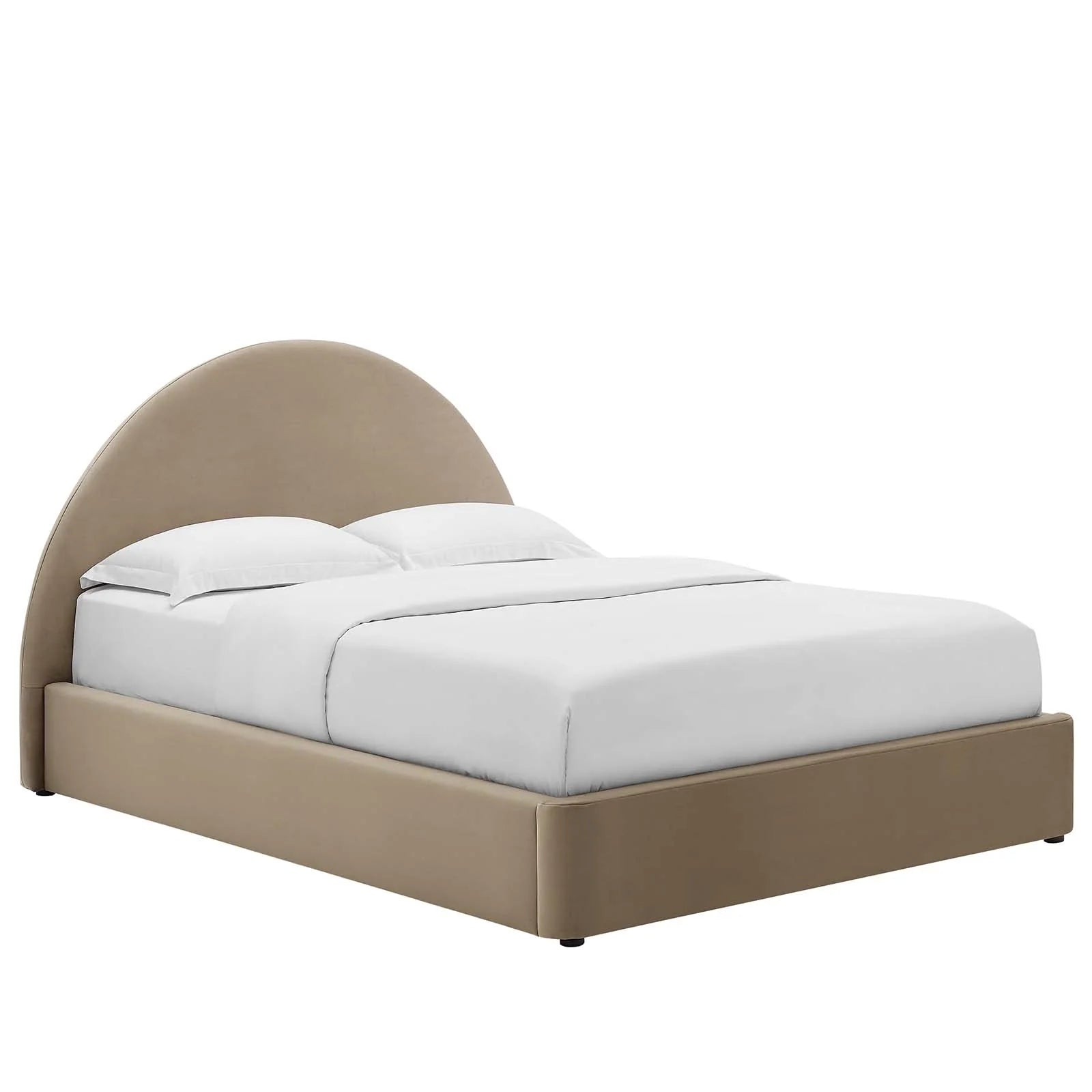 Resort Performance Velvet Arched Round Platform Bed - Elite Maison