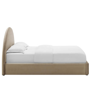 Resort Performance Velvet Arched Round Platform Bed - Elite Maison