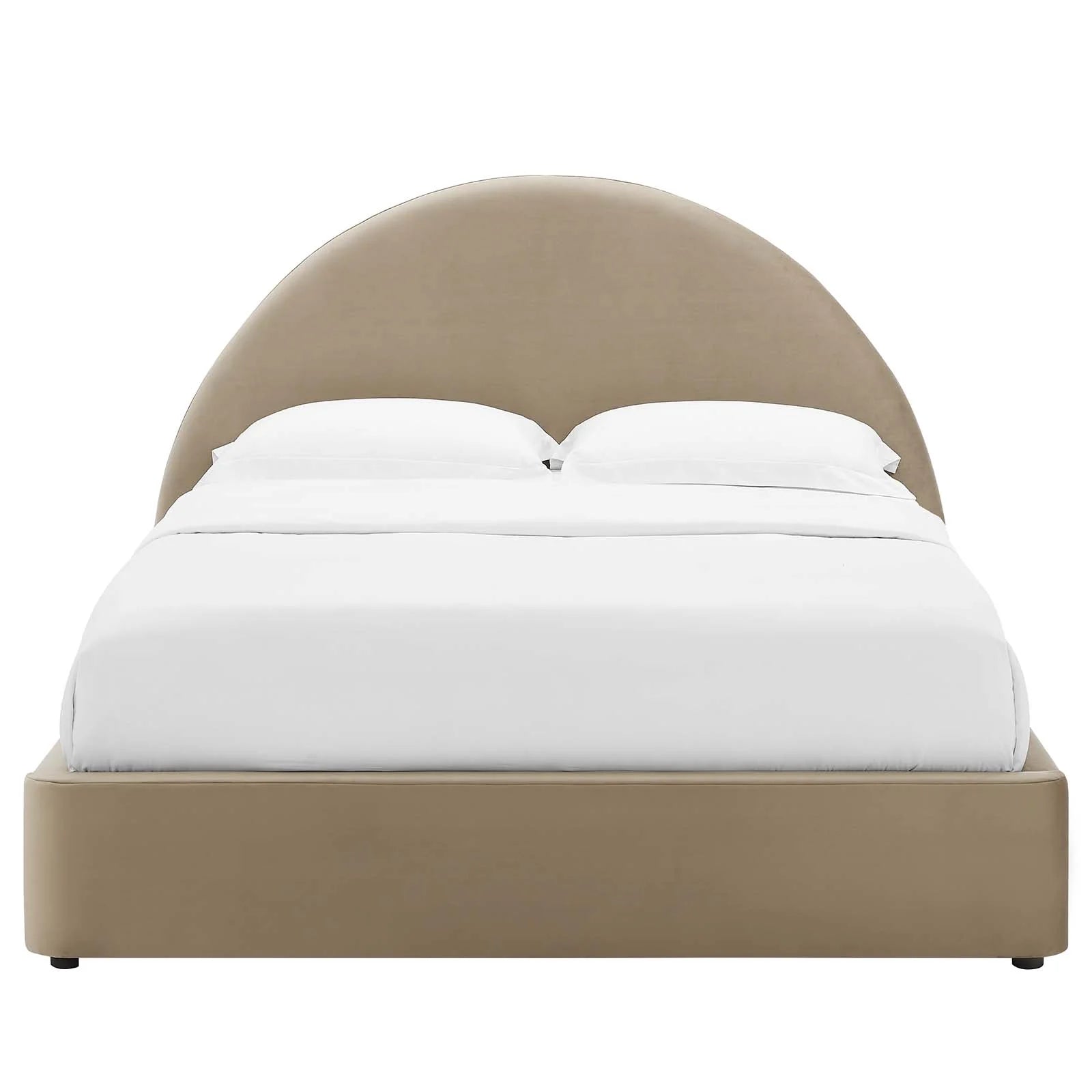 Resort Performance Velvet Arched Round Platform Bed - Elite Maison