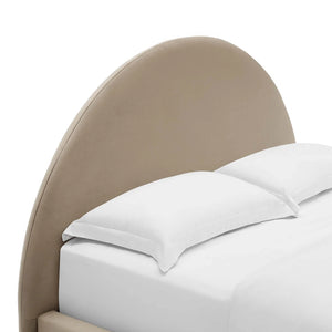 Resort Performance Velvet Arched Round Platform Bed - Elite Maison