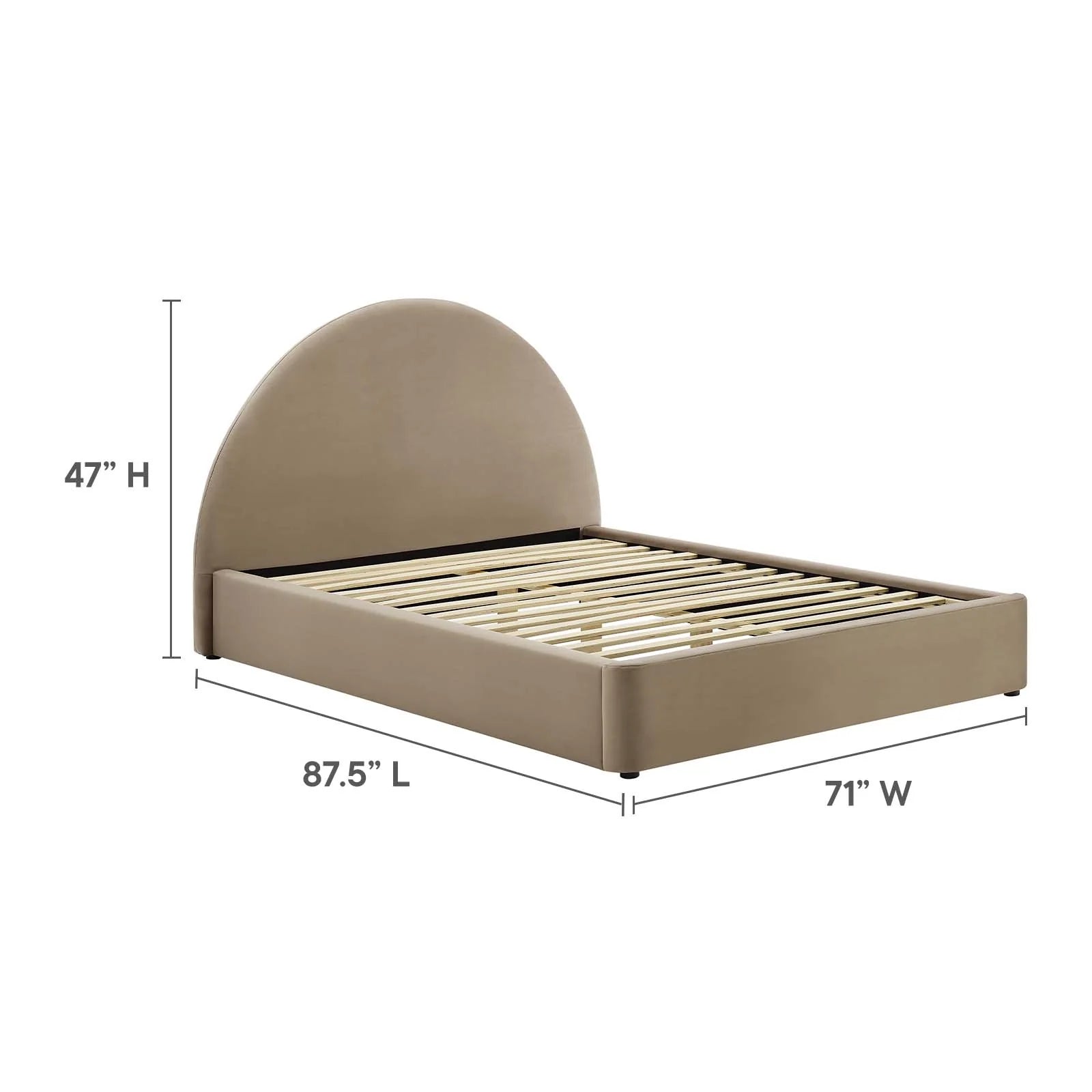 Resort Performance Velvet Arched Round Platform Bed - Elite Maison