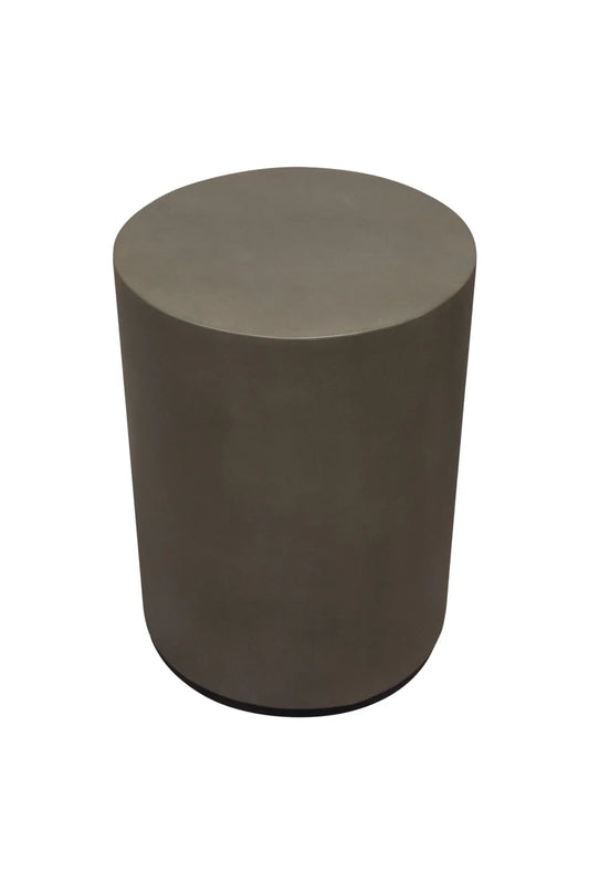Toulouse Circular Cement End Table | Natural Grey Pedestal