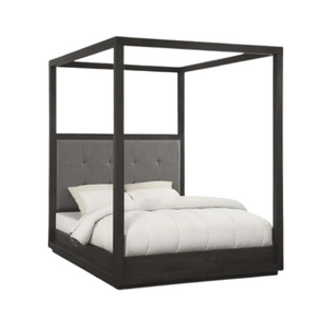 Oxford Upholstered Canopy Bed in Dolphin - Elite Maison