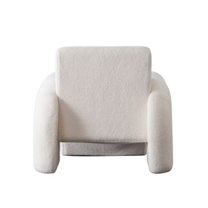Noa Accent Chair in Ivory Sherpa Fabric - Elite Maison