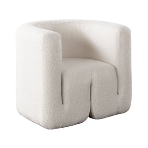 Pulse Accent Chair in Ivory Boucle Fabric - Elite Maison