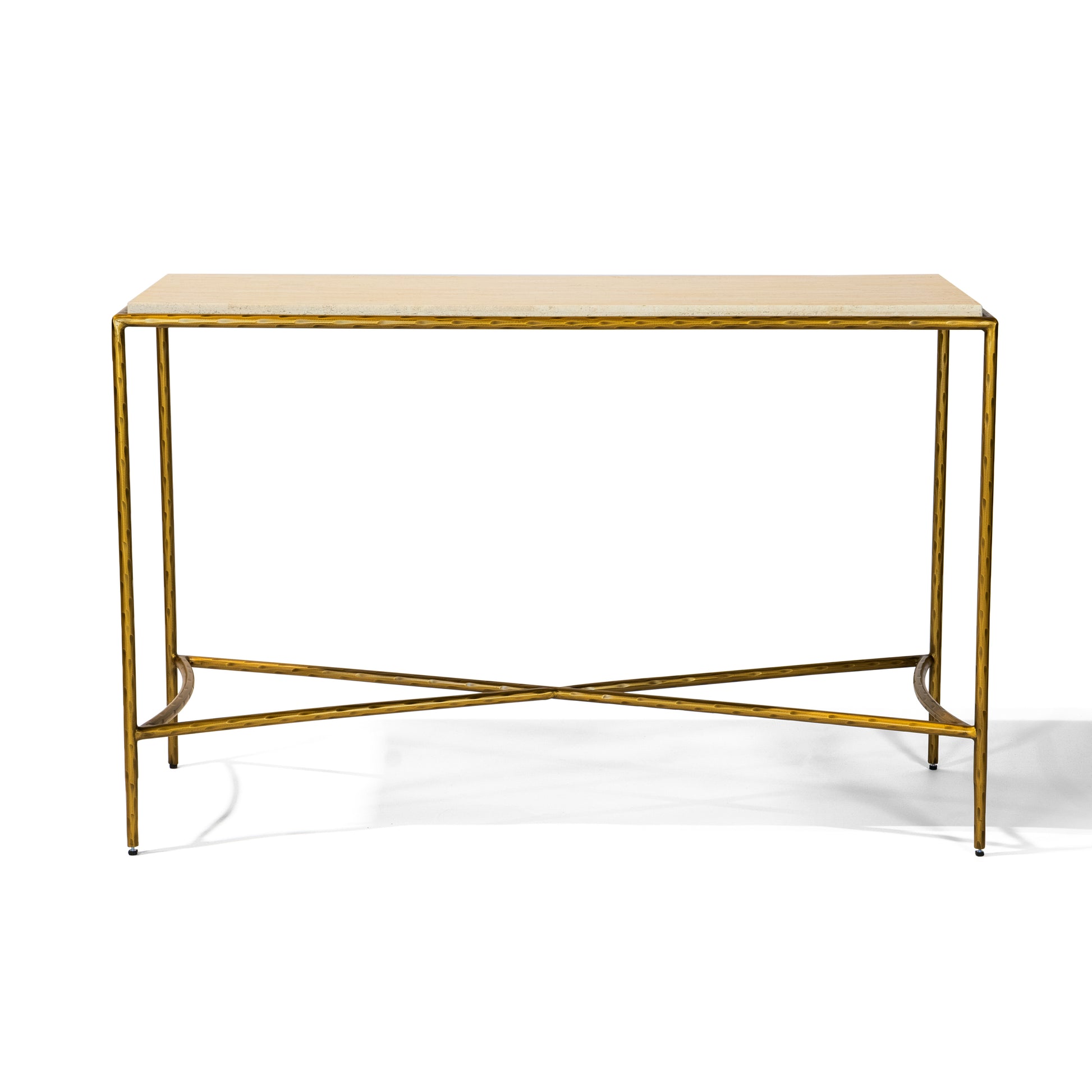 Tierra Console 48" Console Table | Travertino & Oro Lamina Finish