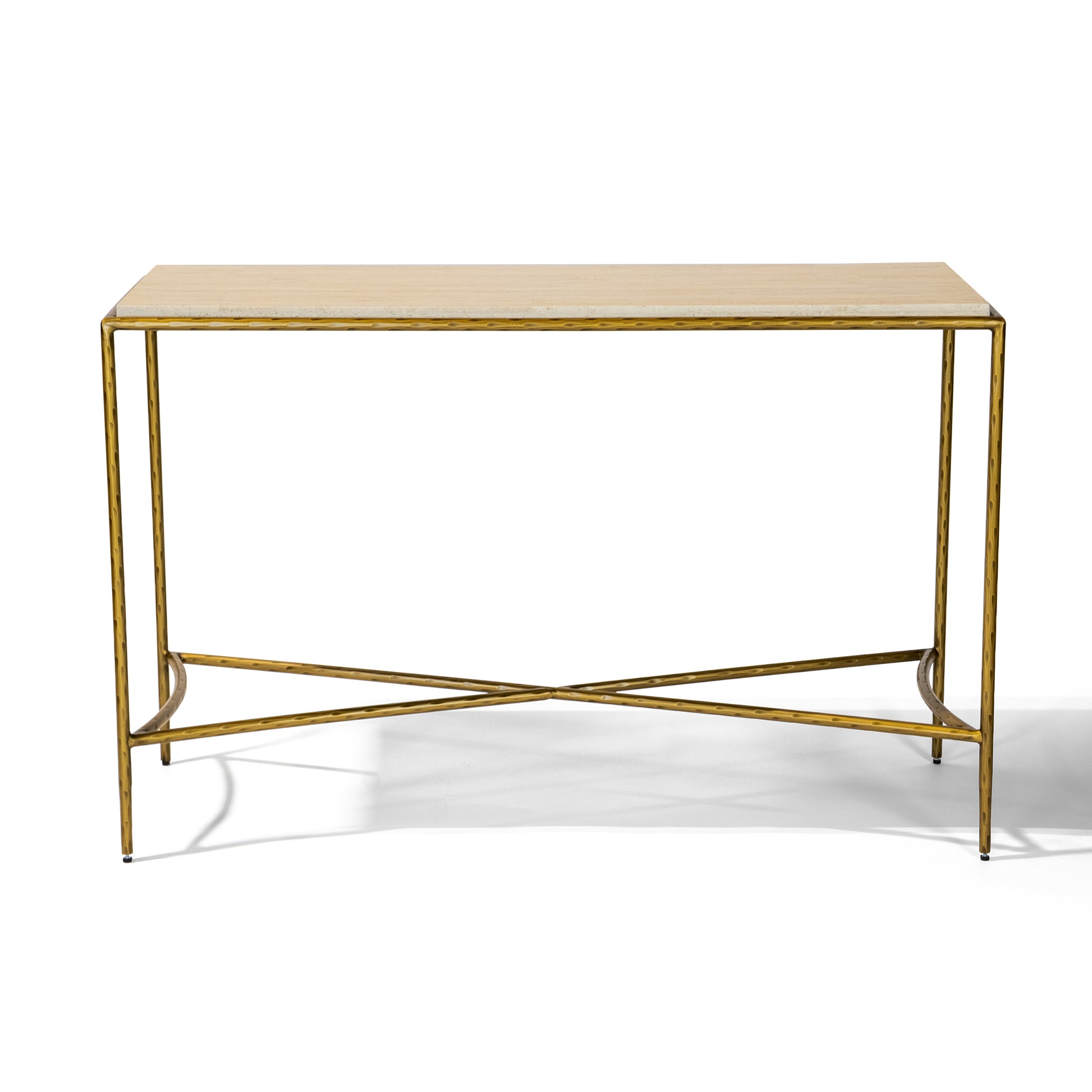 Tierra Console 48" Console Table | Travertino & Oro Lamina Finish