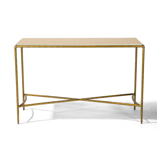 Tierra Console 48" Console Table | Travertino & Oro Lamina Finish