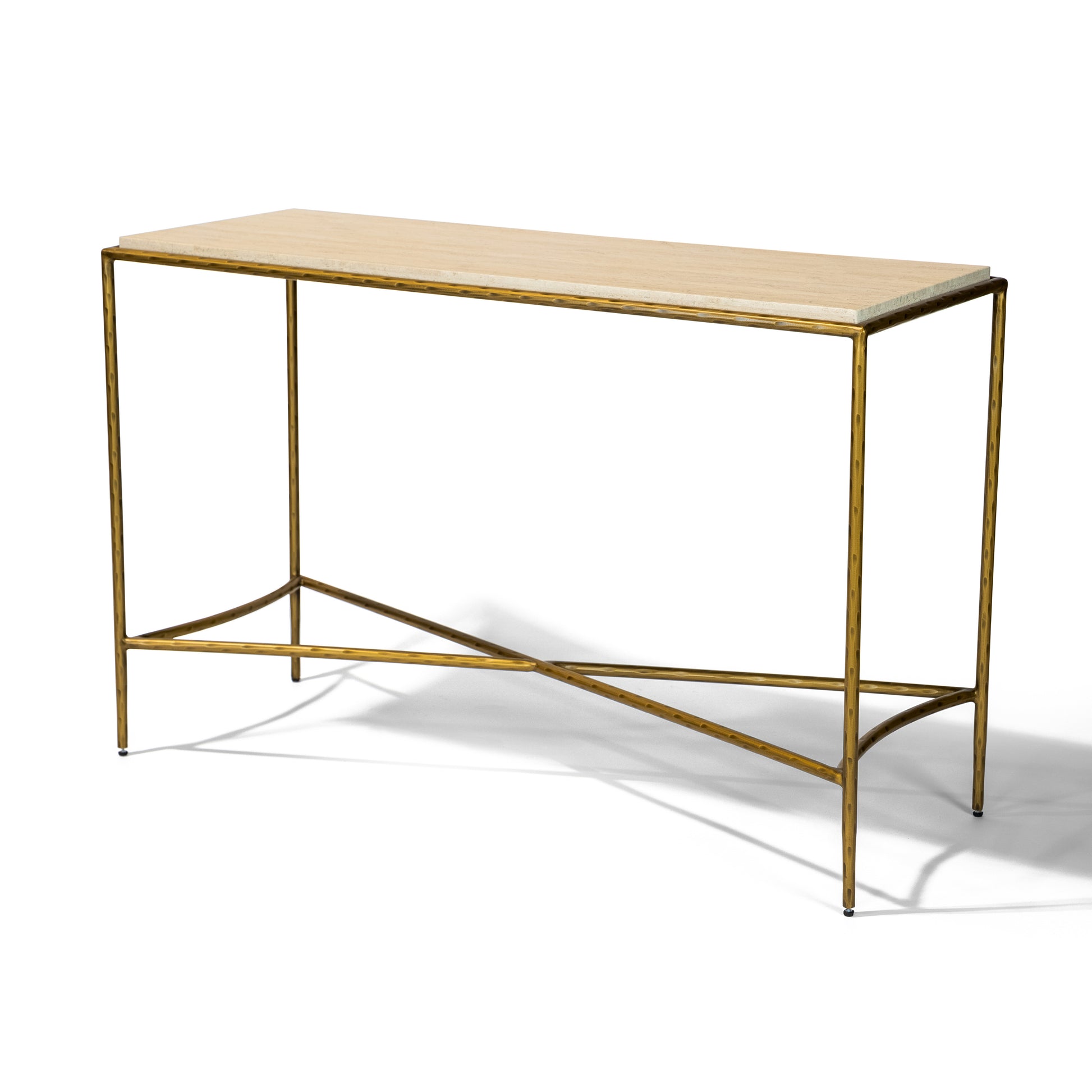 Tierra Console 48" Console Table | Travertino & Oro Lamina Finish