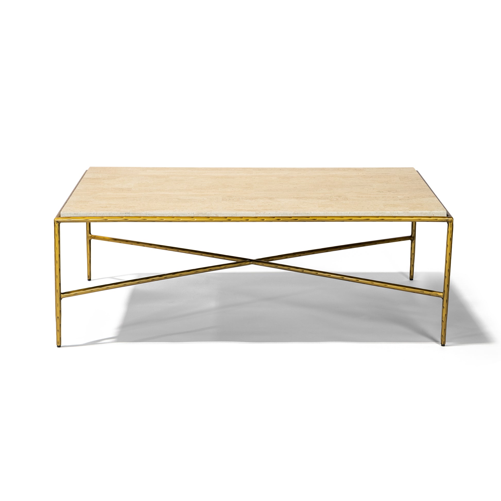 Tierra Coffee Table 48" Coffee Table | Travertino & Oro Lamina Finish