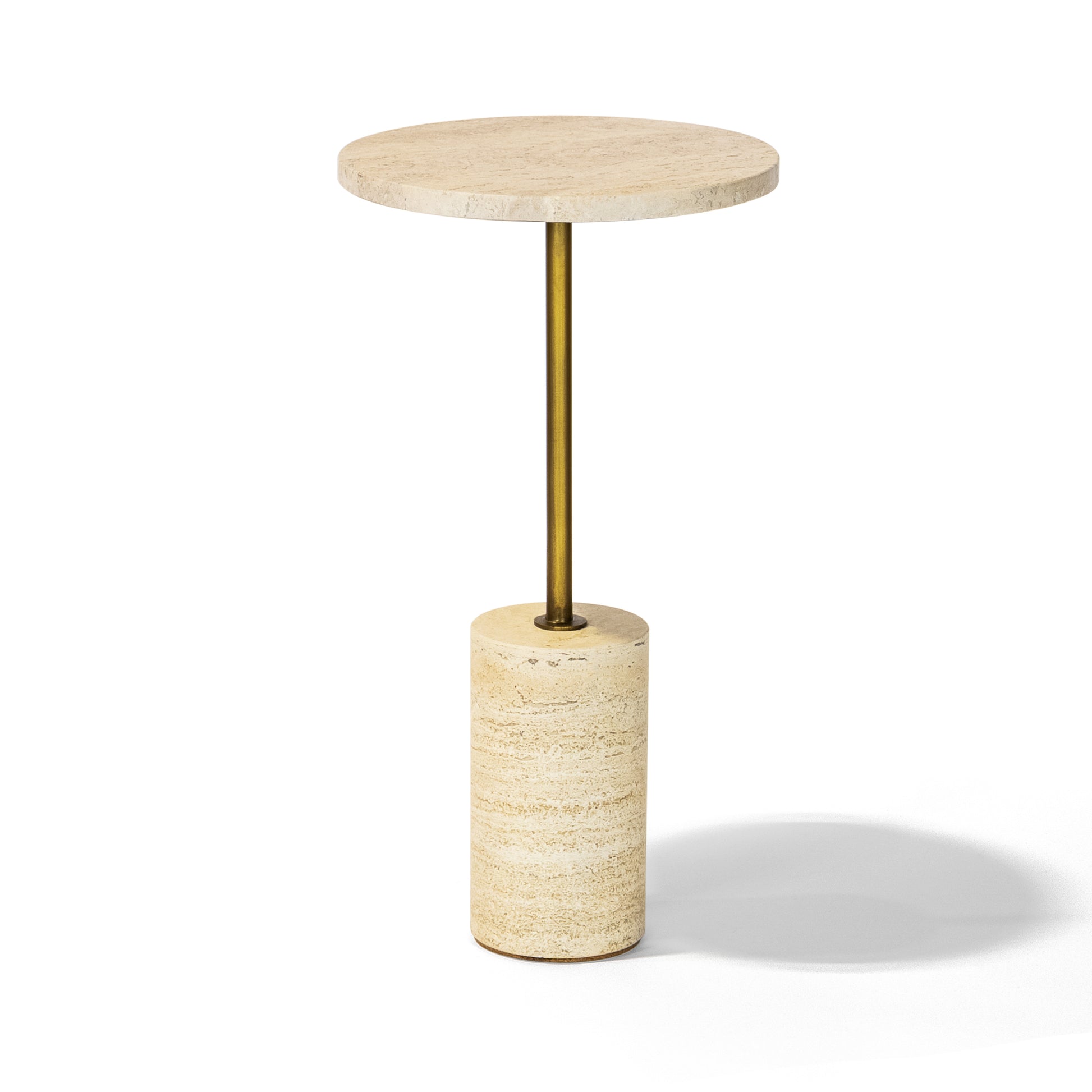 Tierra Accent Table 16" Accent Table | Travertino & Gold Finish